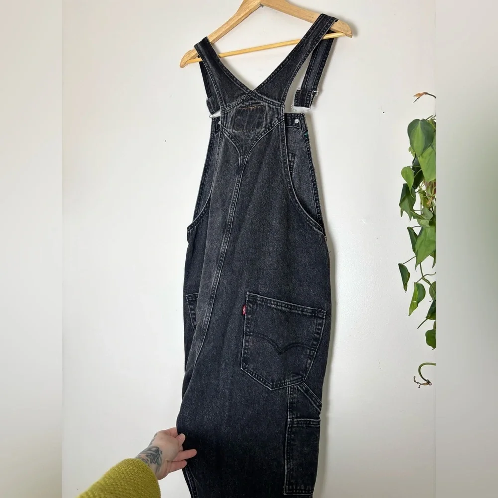 Levi's Red Tab Denim Dungarees In Washed Black